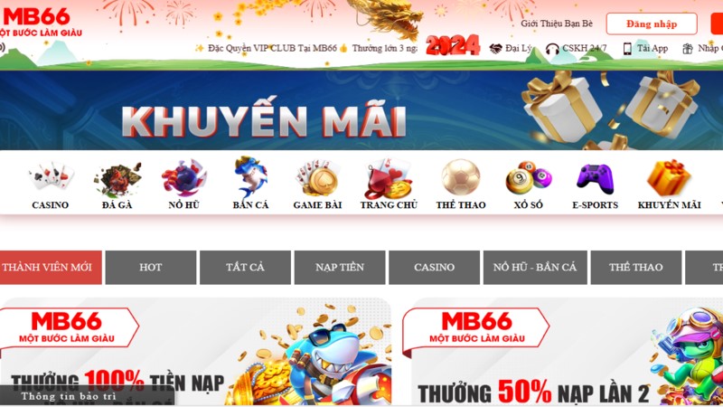 MB66 có nhiều khuyến mãi cho người chơi tại sảnh game bài